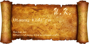Utassy Klára névjegykártya