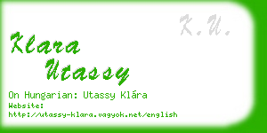 klara utassy business card