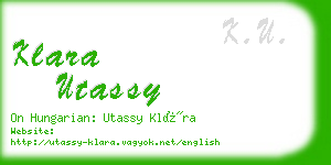 klara utassy business card